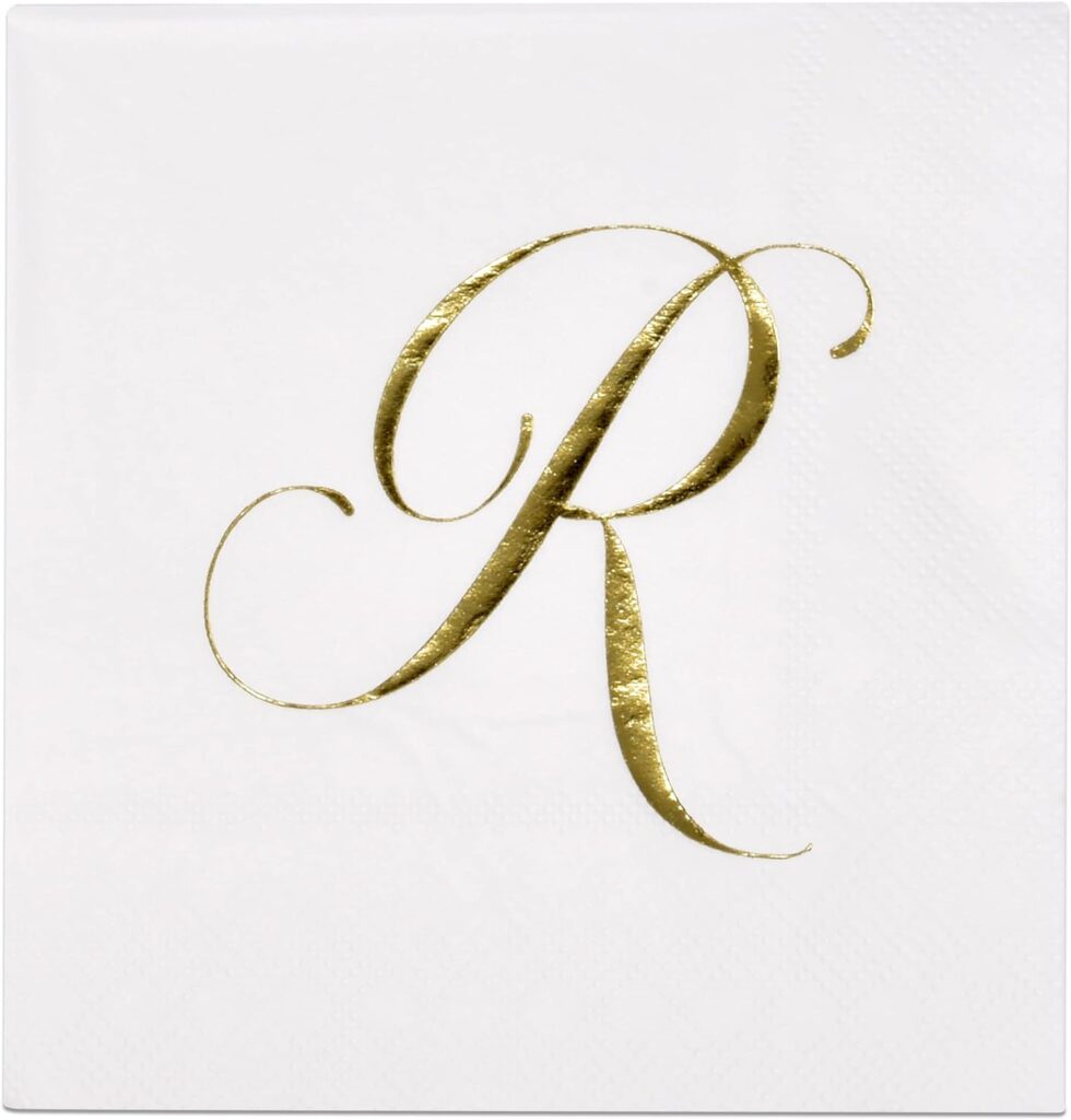 personalized gold napkin customized for reception